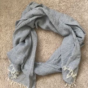 Blue and white striped Old Navy scarf